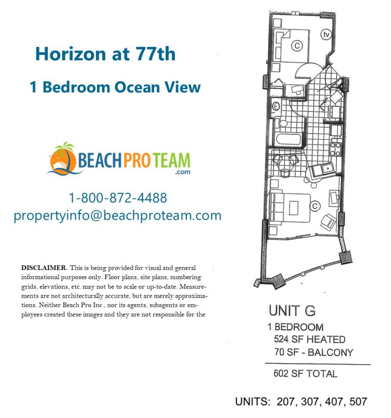 	Horizon at 77th Floor Plan G - 1 Bedroom Ocean View